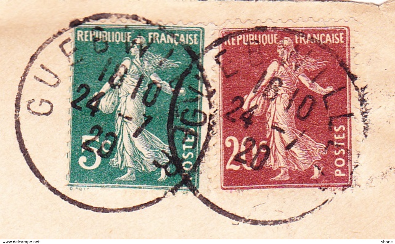 Cachet - Rétablissement De La Poste En Alsace - Guebwiller Sans Nom De Département - Guerre De 1914-18