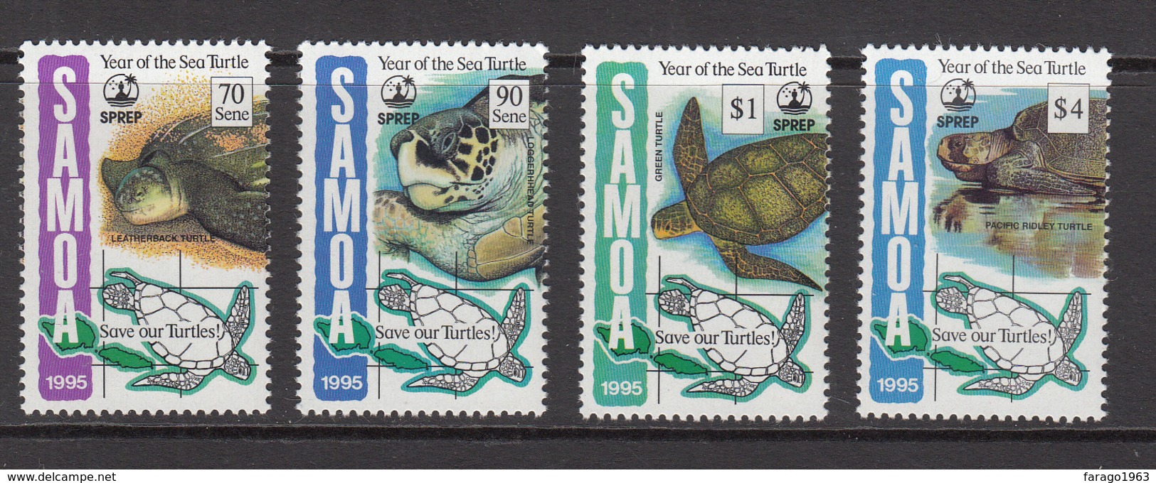 1995 Samoa Turtles Conservation   Complete Set Of 4 MNH - Samoa