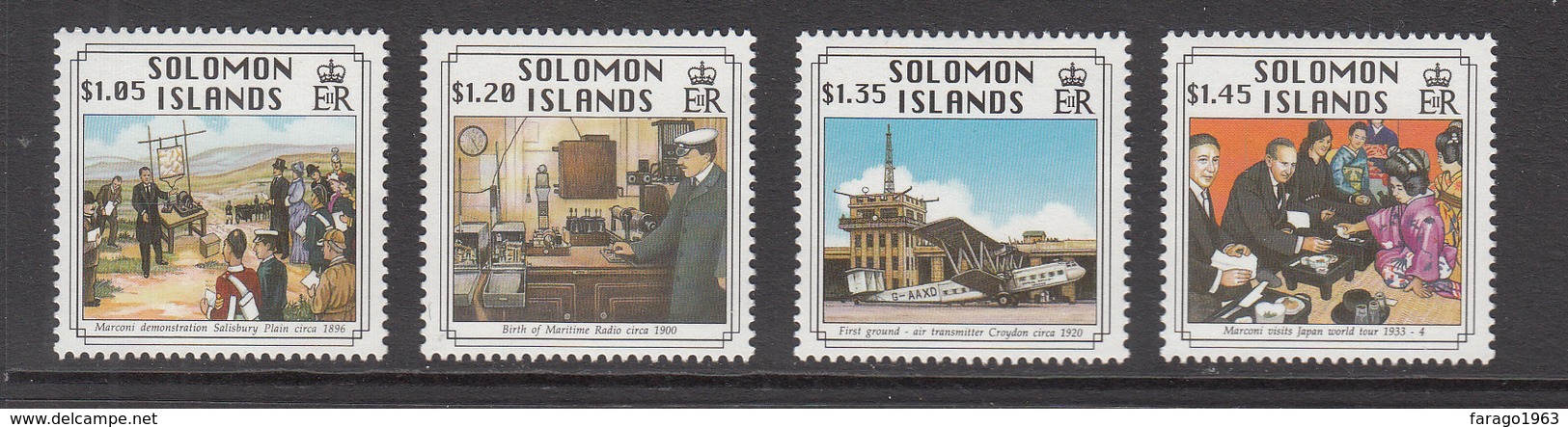 1994 Solomon Islands Marconi Radio Aviation Plane Complete Set Of 4   MNH - Salomon (Iles 1978-...)