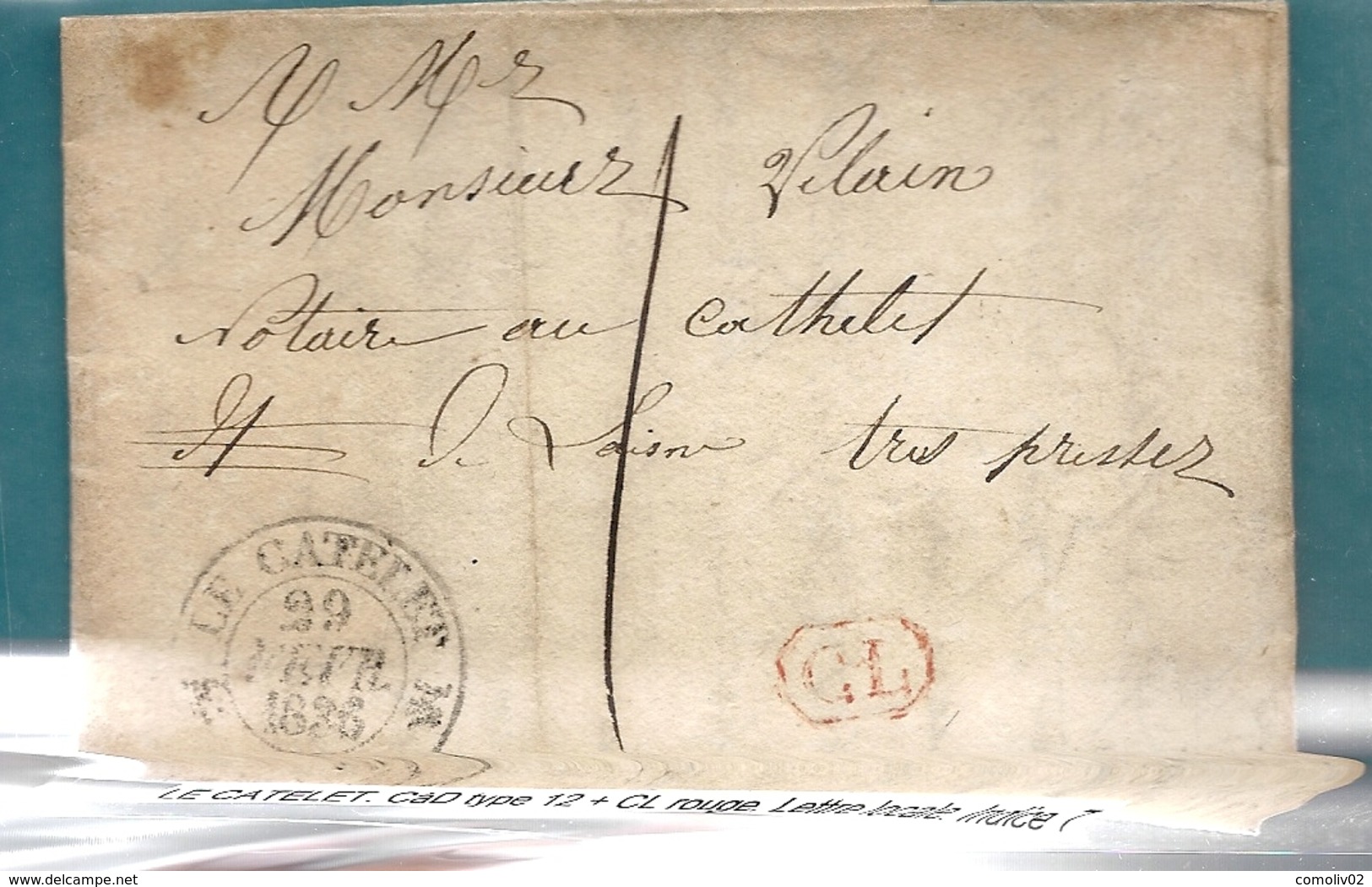 Aisne - Le Catelet . Lettre Locale De 1836 - 1801-1848: Precursors XIX