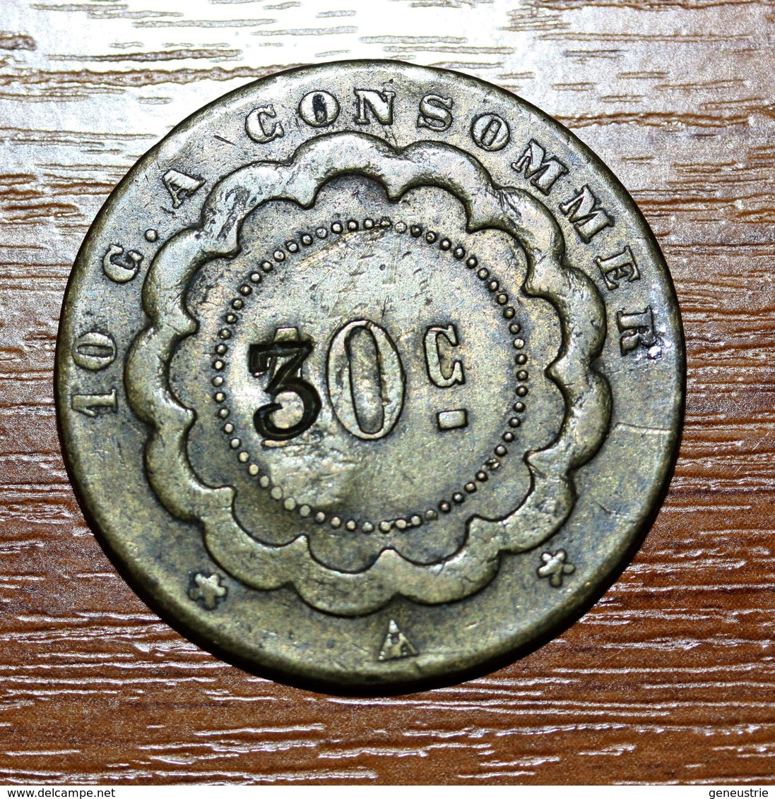 Jeton Au Module De La 10 Centimes Bronze "10c à Consommer - Surfrappée à 30c" Paris * Monnaie De Nécessité - Livres & Logiciels