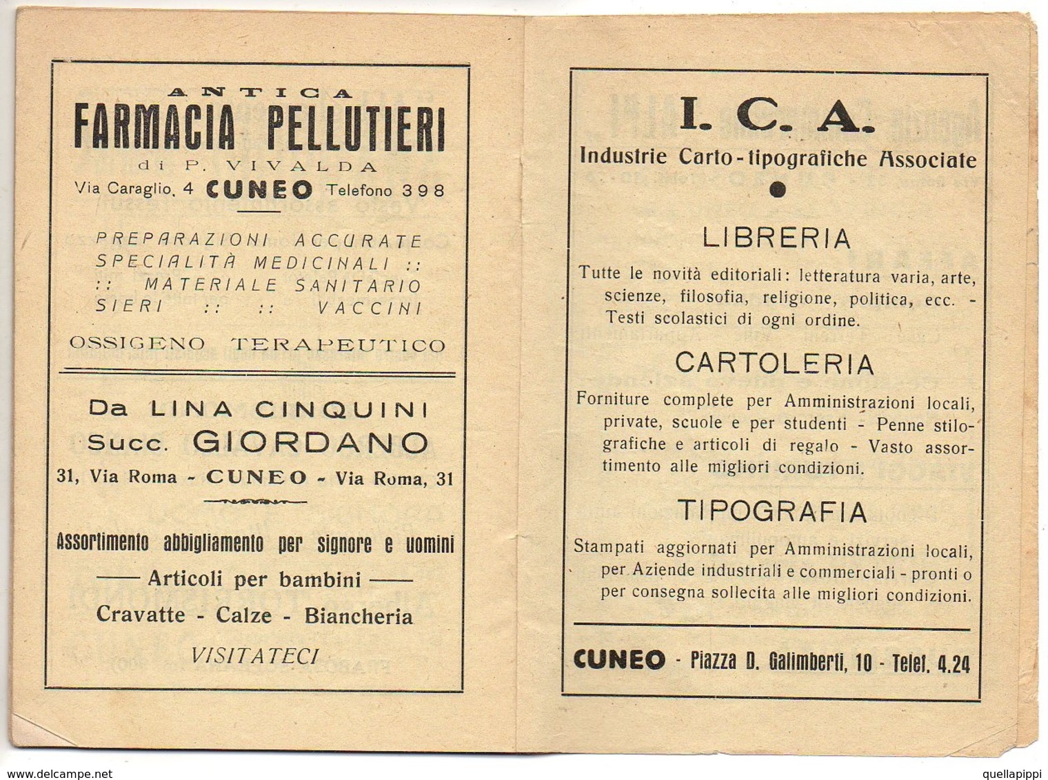 08504 "AGOSTO 1946 - ORARI DI CUNEO E PROVINCIA FERROVIE - TRAMVIE - FILOVIE - AUTOMOBILI - MESSAGGERIE" ORIG. - Europa