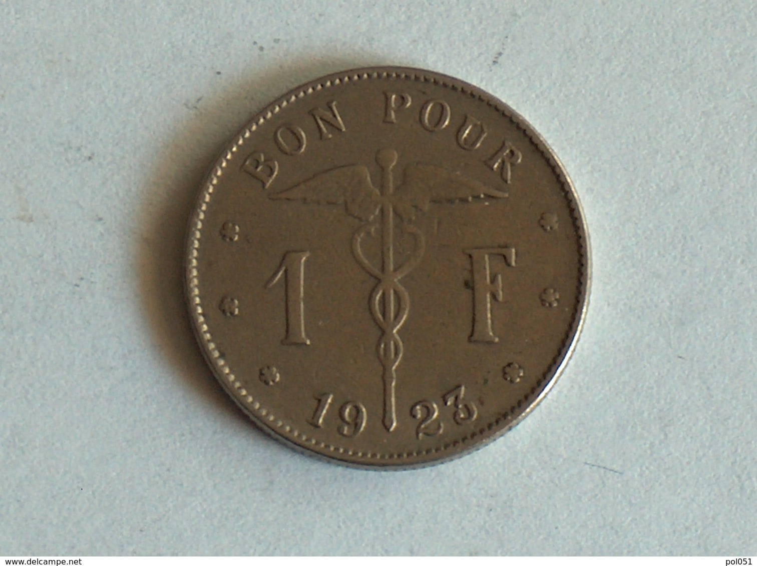 BELGIQUE 1 FRANC 1923 Bon Pour - 1 Franc