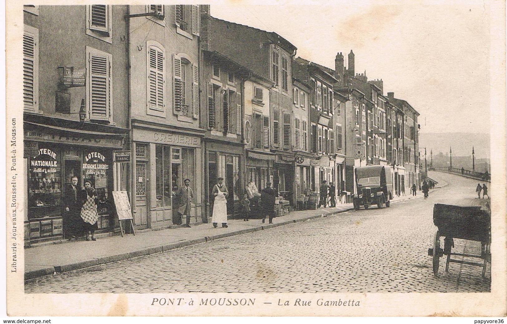 PONT à MOUSSON (Meurthe Et Moselle) - La Rue Gambetta - Loterie Des Régions Libérées - Animée - Pont A Mousson