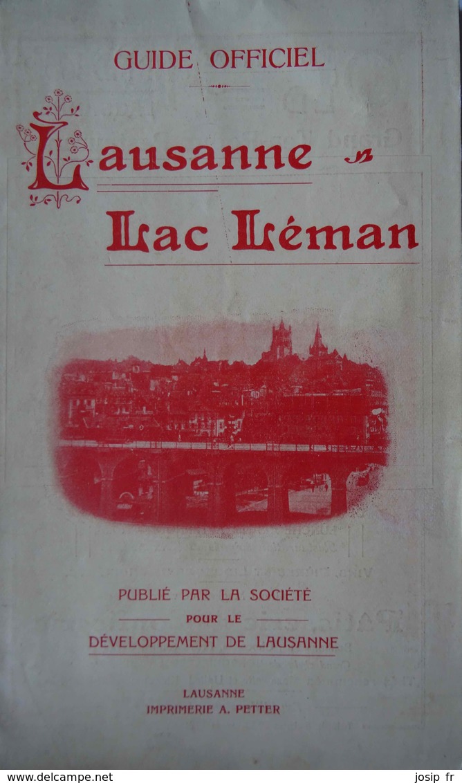 Guide Officiel De LAUSANNE-LAC LÉMAN Publié Vers 1911 - Zonder Classificatie