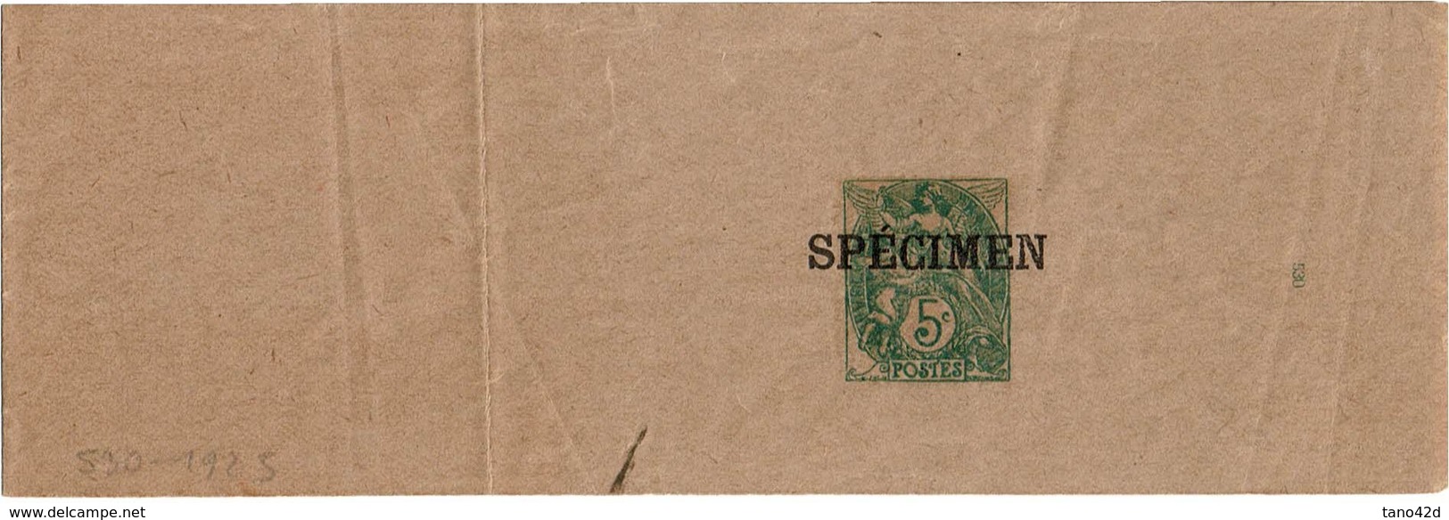 LCTN53 - BJ BLANC 5c SURCHARGE "SPECIMEN" - Bandes Pour Journaux