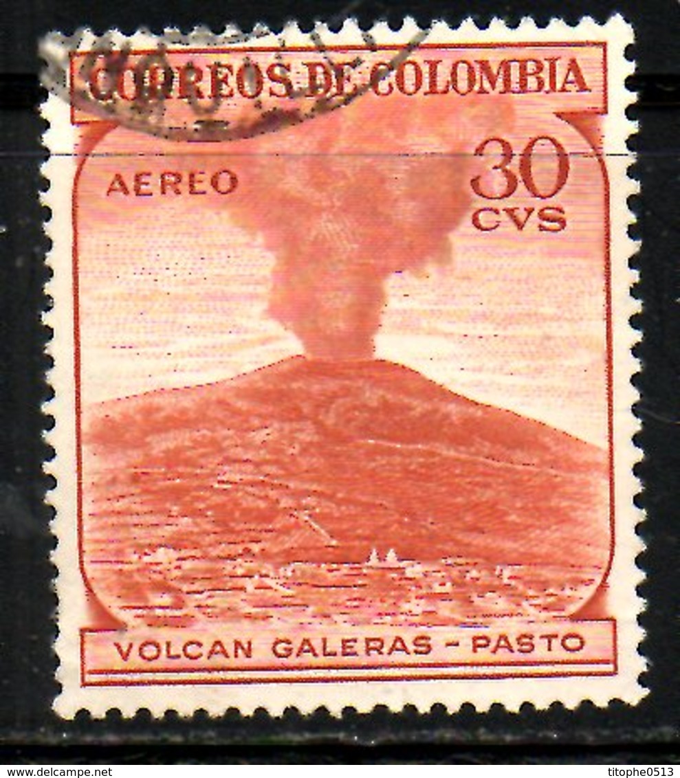 COLOMBIE. PA 243 De 1954 Oblitéré. Volcan Galeras. - Volcanos