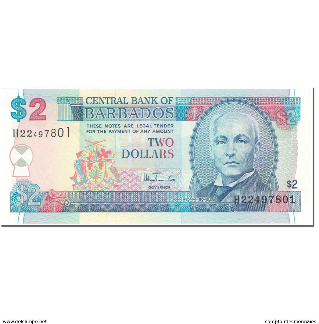 Billet, Barbados, 2 Dollars, 1999, Undated (1999), KM:54b, NEUF - Barbados (Barbuda)