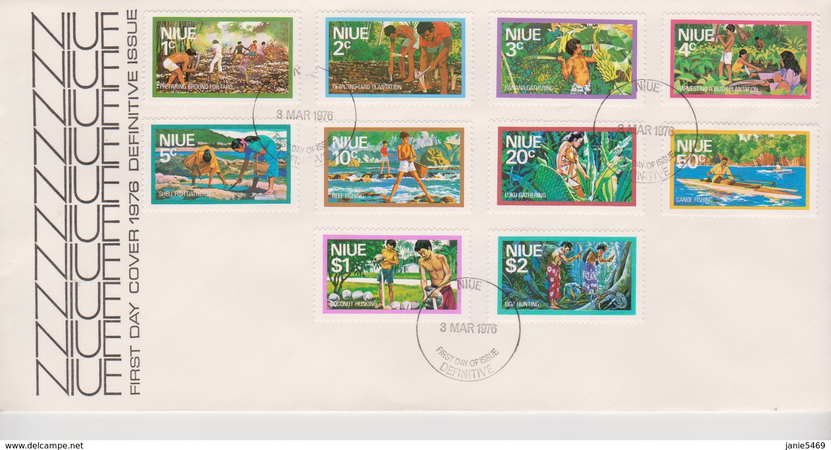 Niue 1976 Definitives FDC - Niue