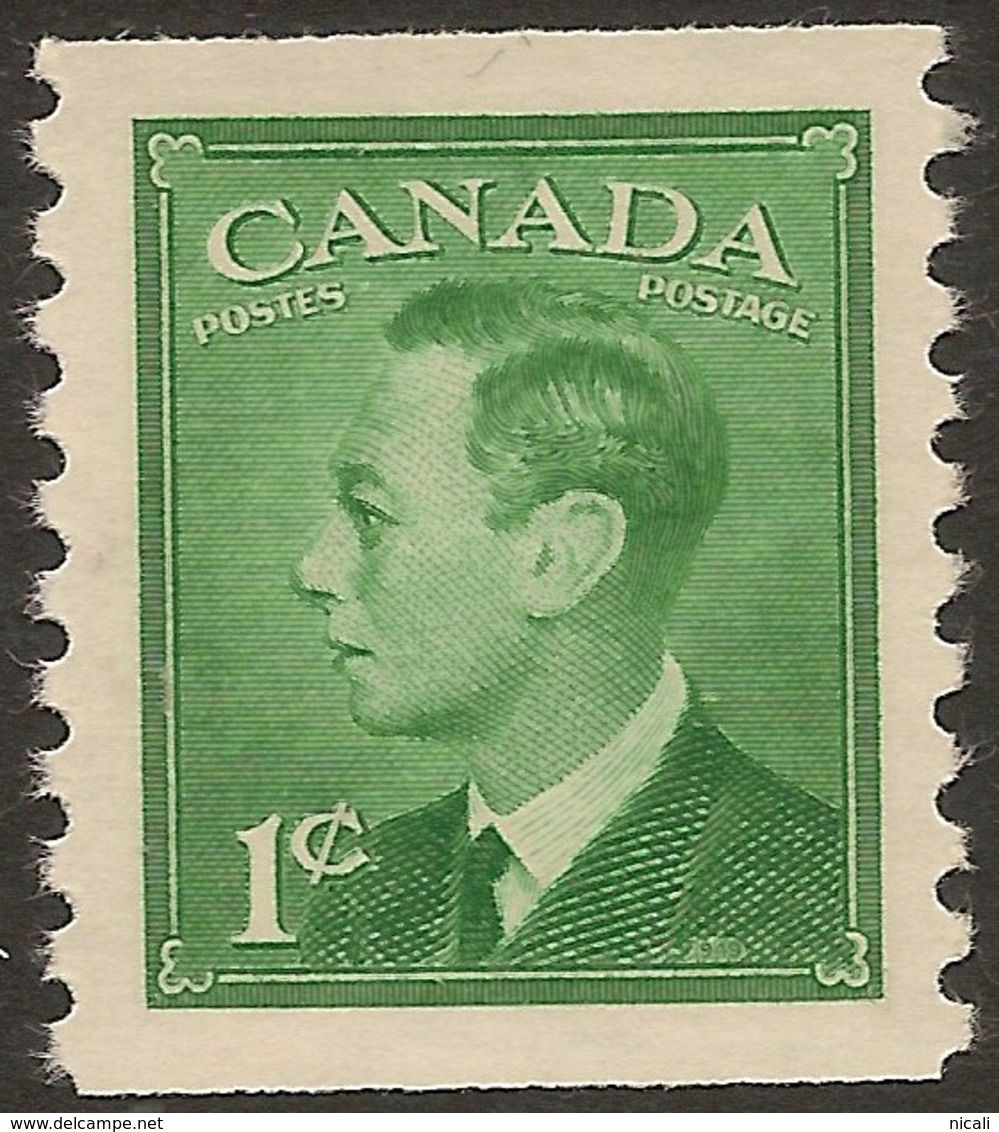 CANADA 1949 1c Coil KGVI SG 419 UNHM ##FX15 - Coil Stamps