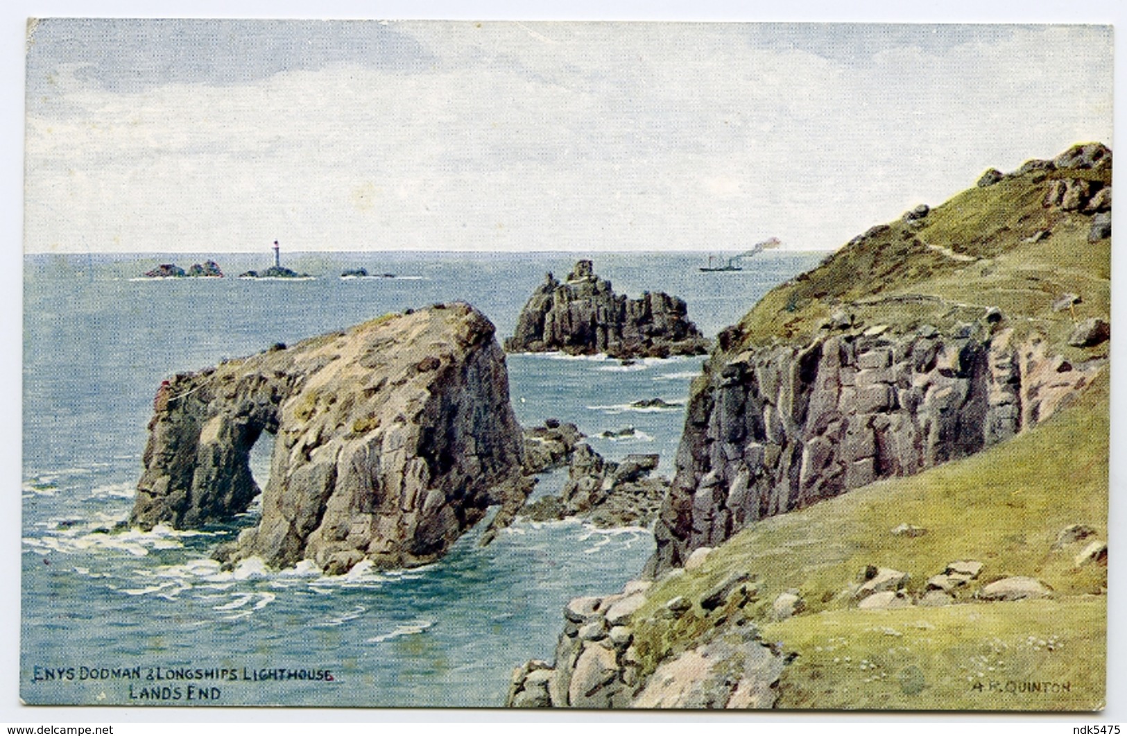 ARTIST : A.R. QUINTON - ENYS DODMAN & LONGSHIPS LIGHTHOUSE, LAND'S END - Quinton, AR