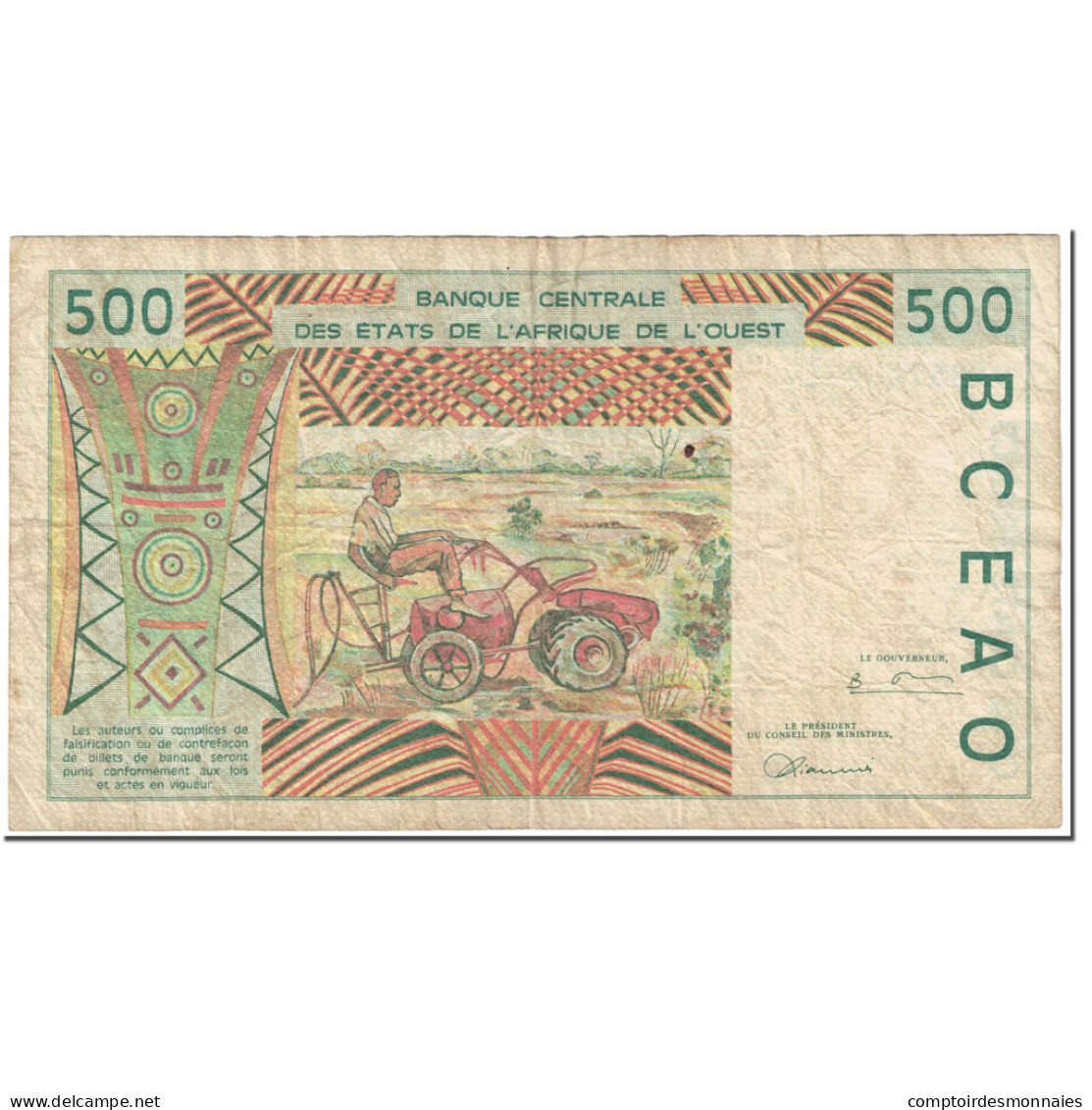 Billet, West African States, 500 Francs, 1998, Undated (1998), KM:710Ki, TB - Estados De Africa Occidental