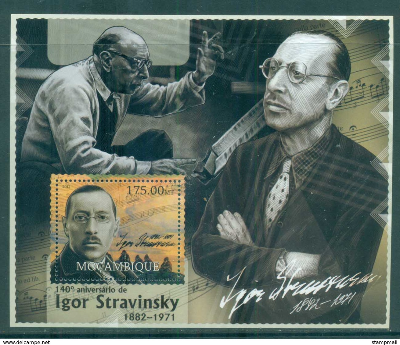 Mozambique 2012 Famous People, Music, Classical, Igor Stravinsky MS MUH MOZ002 - Mozambique