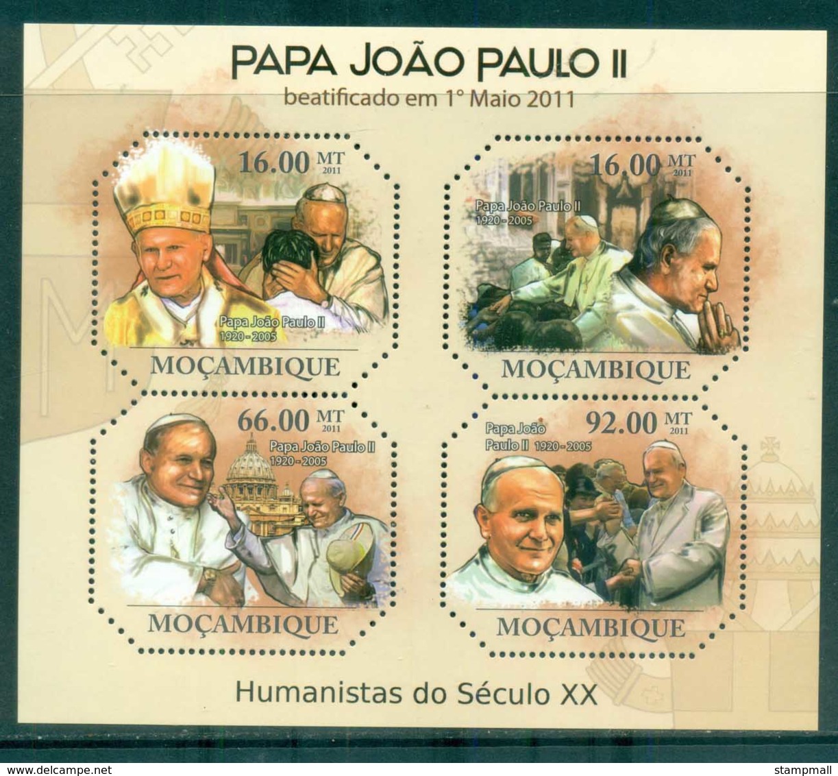 Mozambique 2012 Famous People, Popes, John Paul II MS MUH MOZ12305a - Mozambique