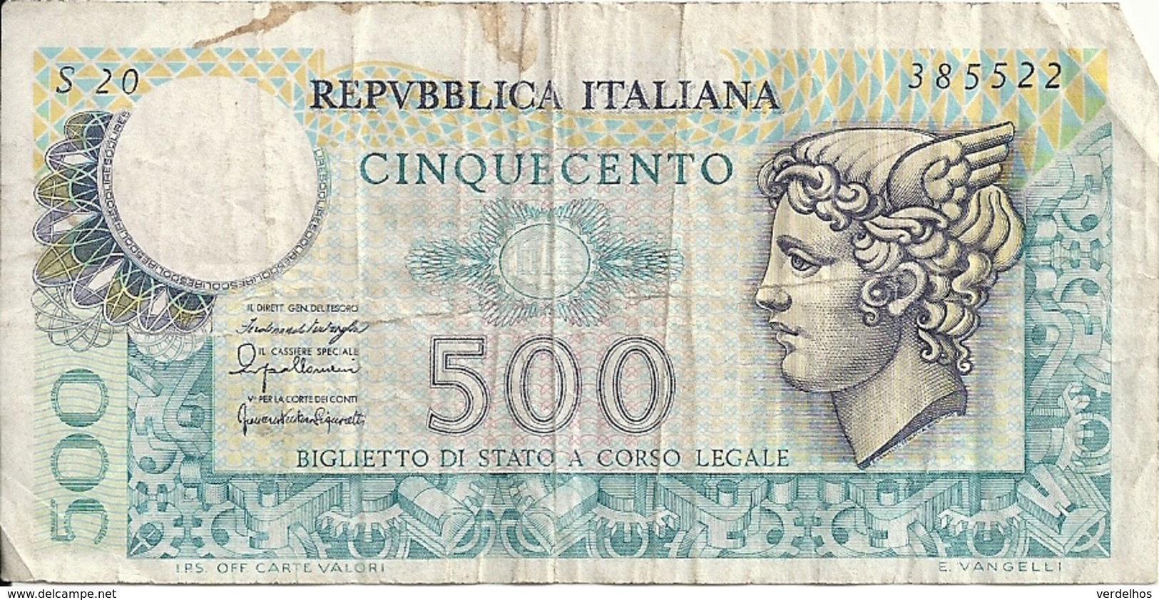 ITALIE 500 LIRE 1976 VG+ P 95 - 500 Lire