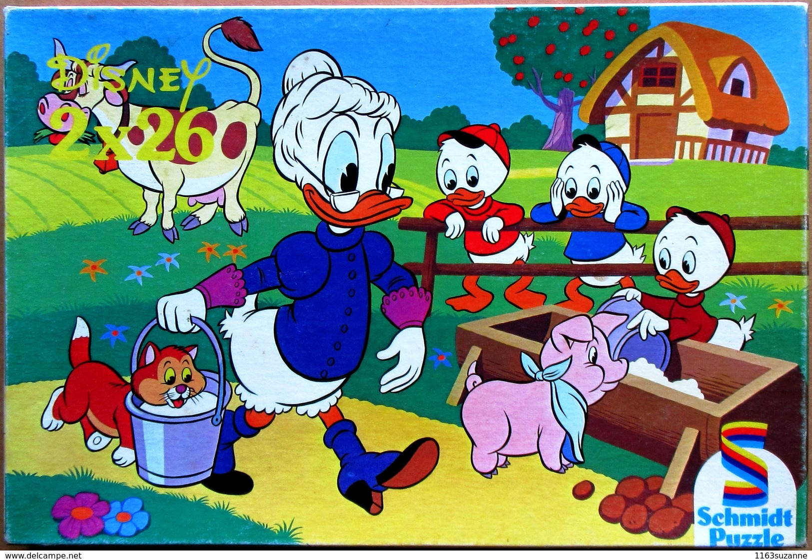 Ancienne Boîte SCHMIDT PUZZLE Walt Disney (2 X 26) : Grand-Mère Donald / Mickey (réf. 625 2385) - Puzzles