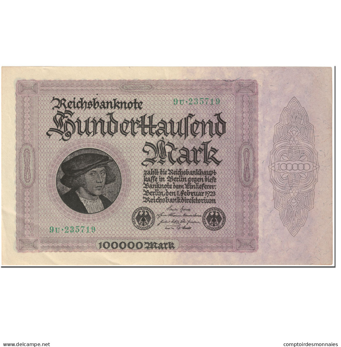 Billet, Allemagne, 100,000 Mark, 1923, 1923-02-01, KM:83a, SPL - 100000 Mark