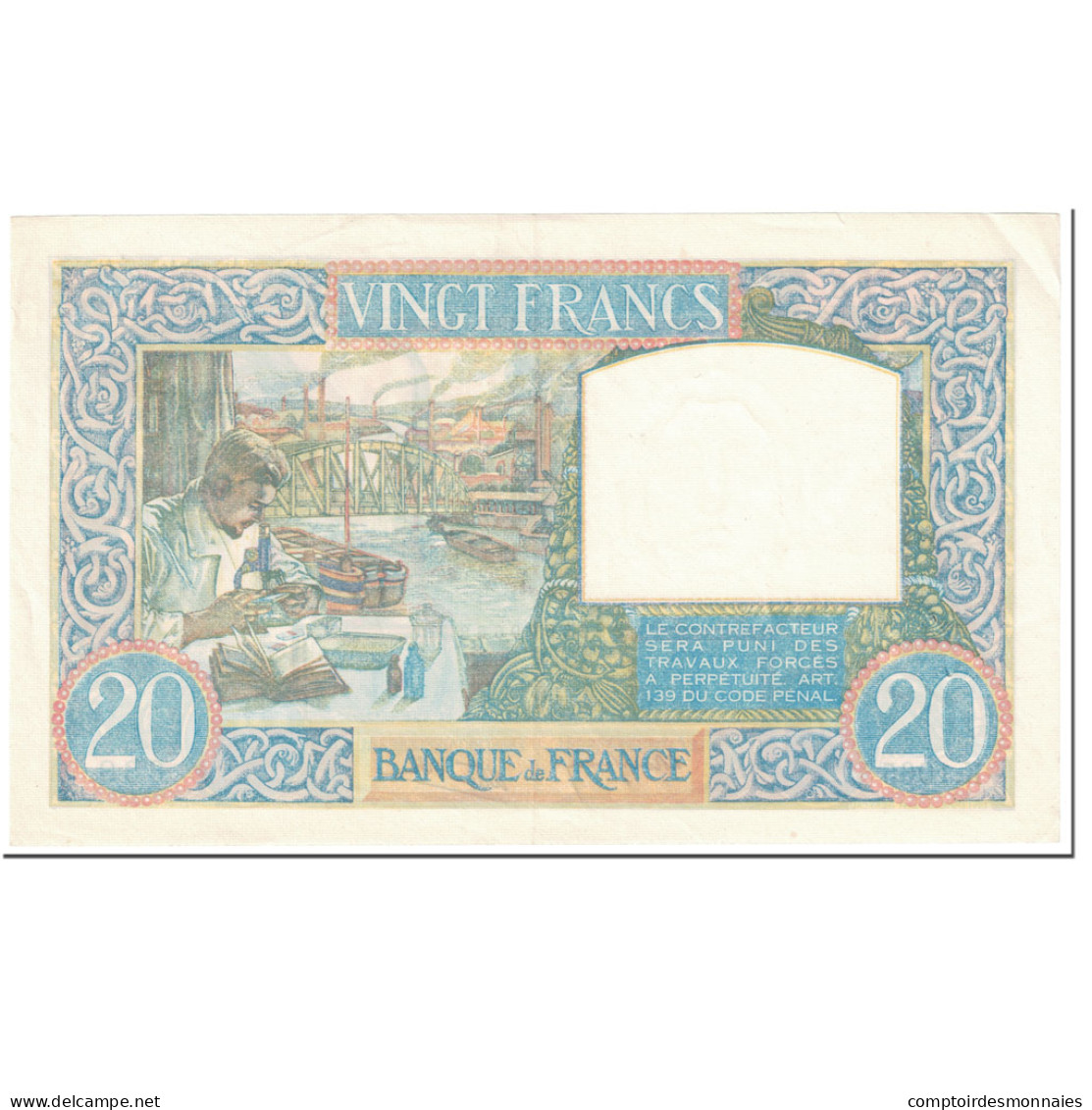 France, 20 Francs, 20 F 1939-1942 ''Science Et Travail'', 1940, 1940-09-26, SPL - 20 F 1939-1942 ''Science Et Travail''