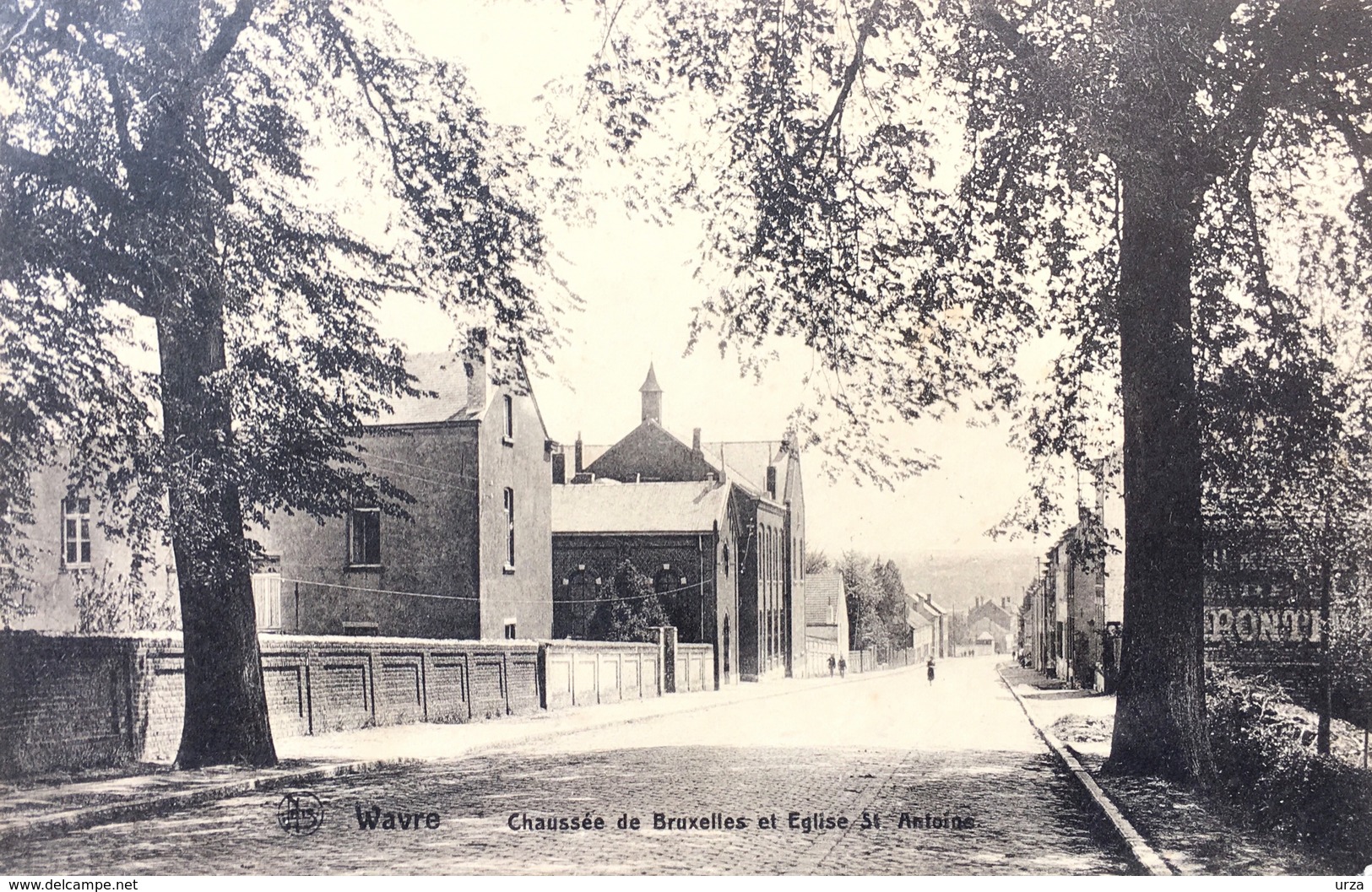 Wavre/Waver-Chaussée De Bruxelles Et Eglise St.Antoine-1920 - Wavre