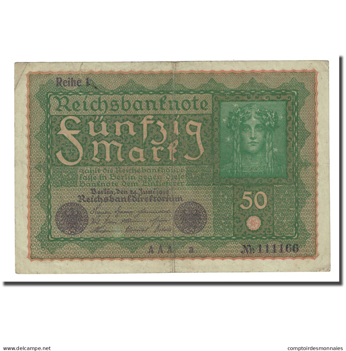 Billet, Allemagne, 50 Mark, 1919-06-24, KM:66, TB - 50 Mark