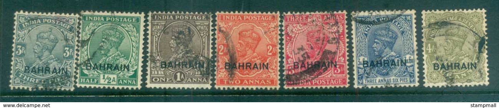 Bahrain 1930s KGV Asst FU Lot79255 - Bahrain (1965-...)