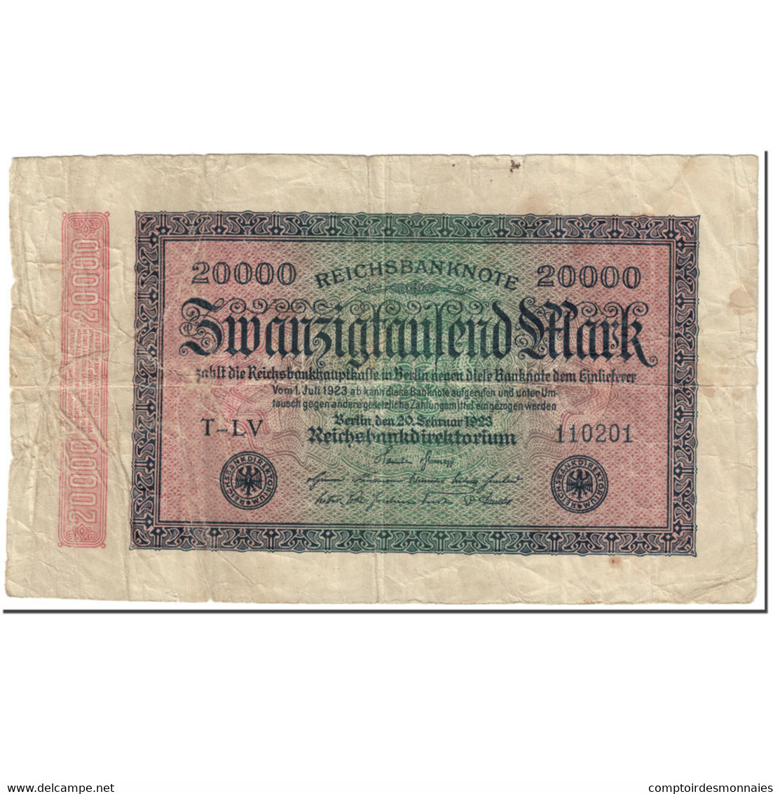 Billet, Allemagne, 20,000 Mark, 1923, 1923-02-20, KM:85b, B - 20.000 Mark