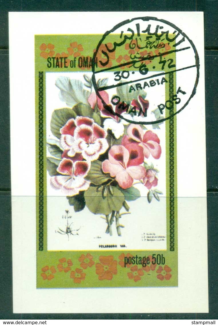 Oman State Of 1972 Flowers IMPERF MS CTO - Oman