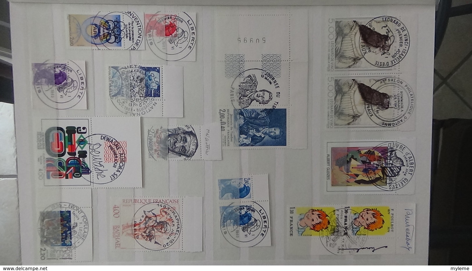 Collection France oblitéré timbres, blocs, documents tous belle oblitération 1er jour