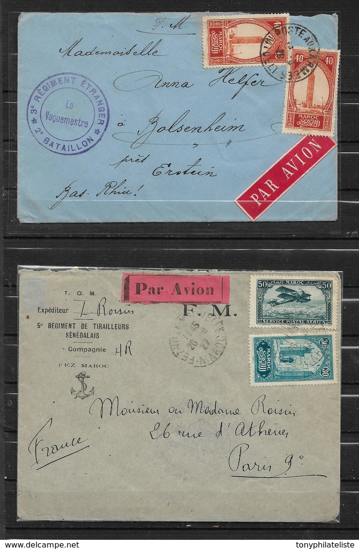 Colonie 3 Belles Lettres Du Maroc Par Avion - Lettres & Documents