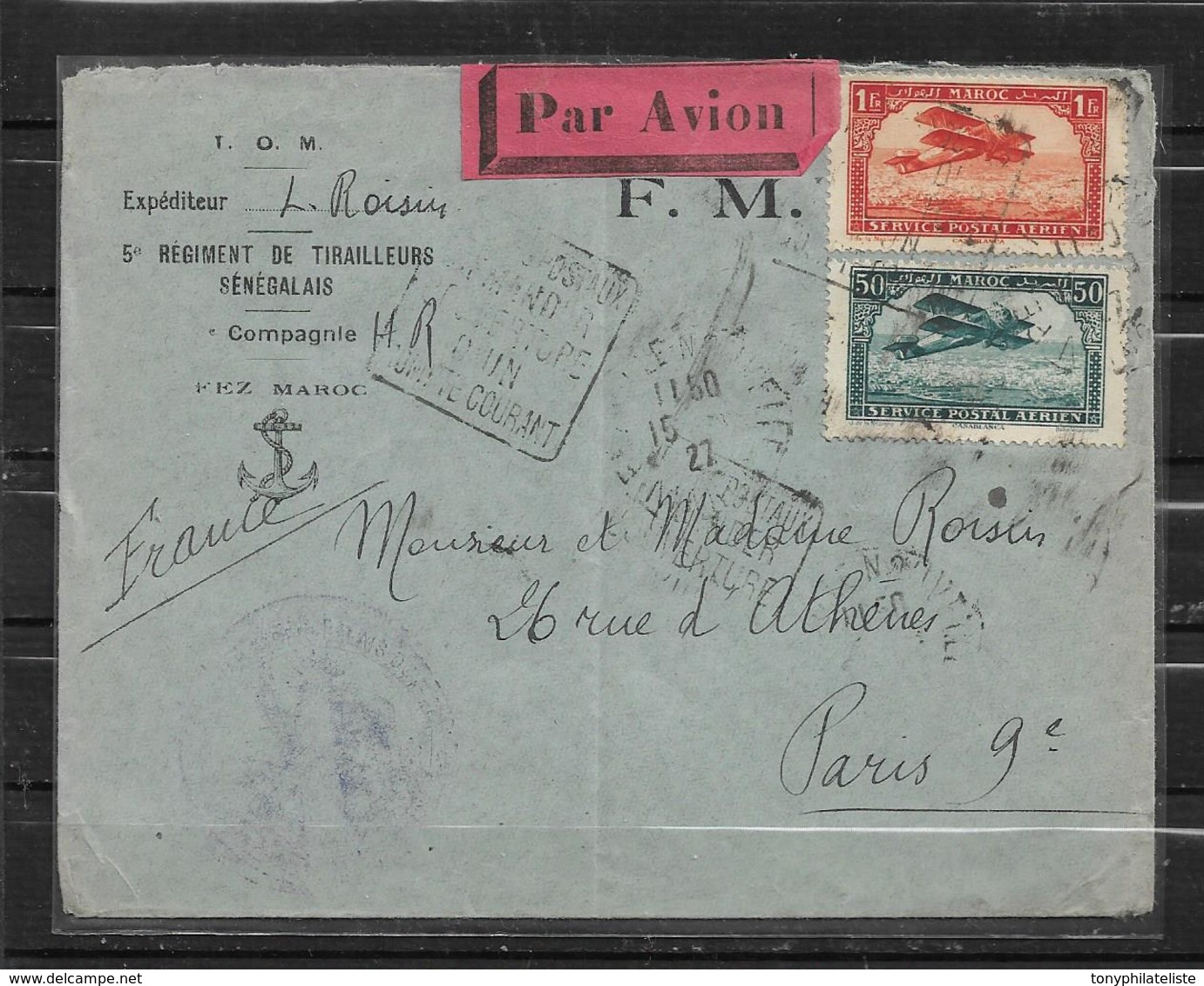 Colonie 3 Belles Lettres Du Maroc Par Avion - Lettres & Documents