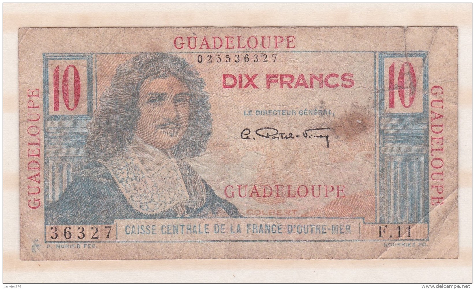 Guadeloupe, 10 Francs (1947), Caisse Centrale De La France D Outre Mer - Autres & Non Classés