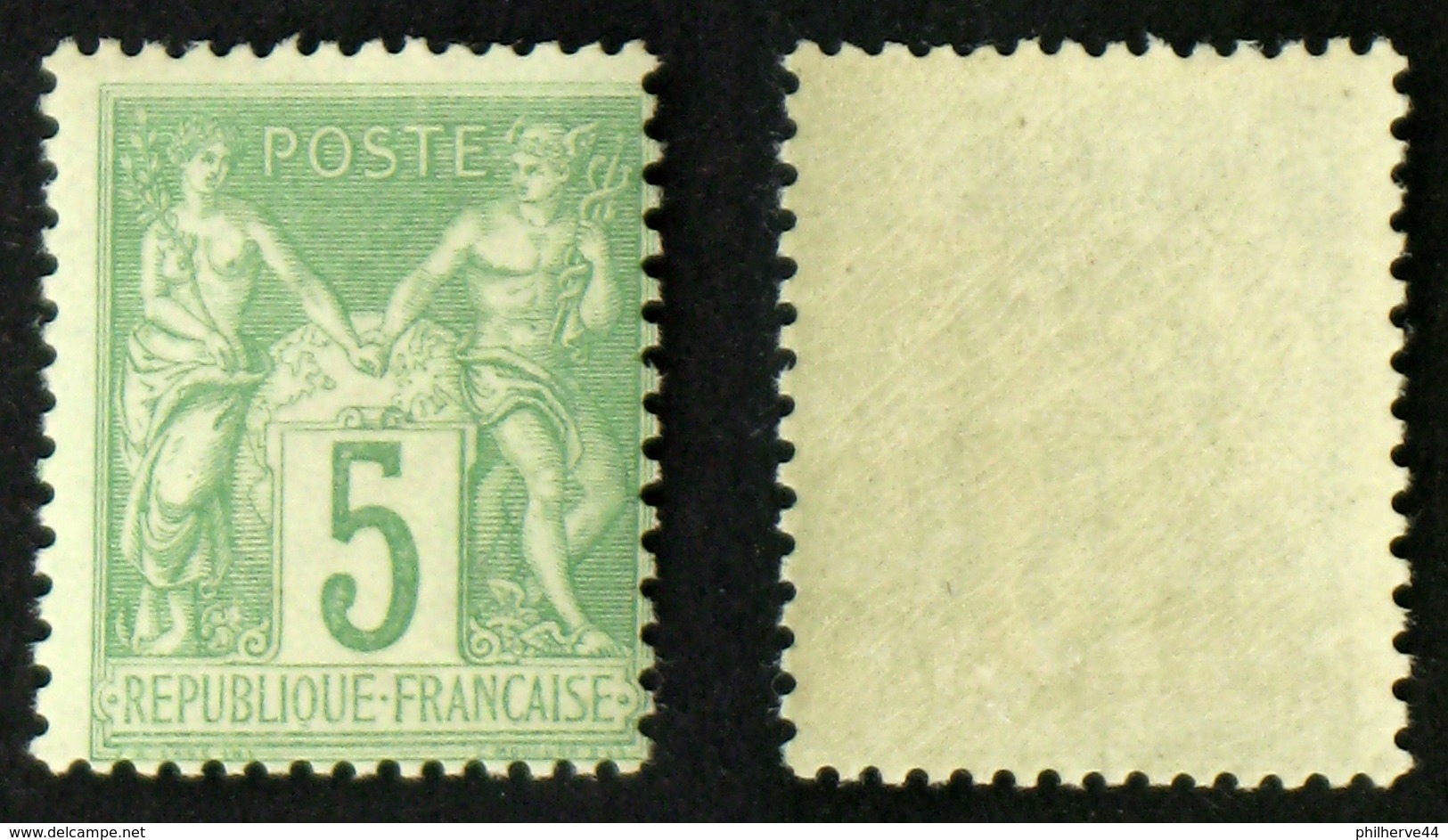 N° 102 5c Vert-jaune N/B Neuf N* TB Cote 45€ - 1898-1900 Sage (Type III)