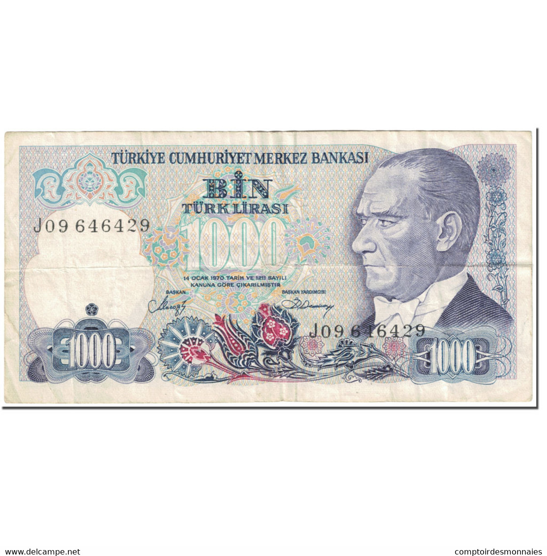 Billet, Turquie, 1000 Lira, 1988, Undated (1988), KM:196, TTB - Turquia