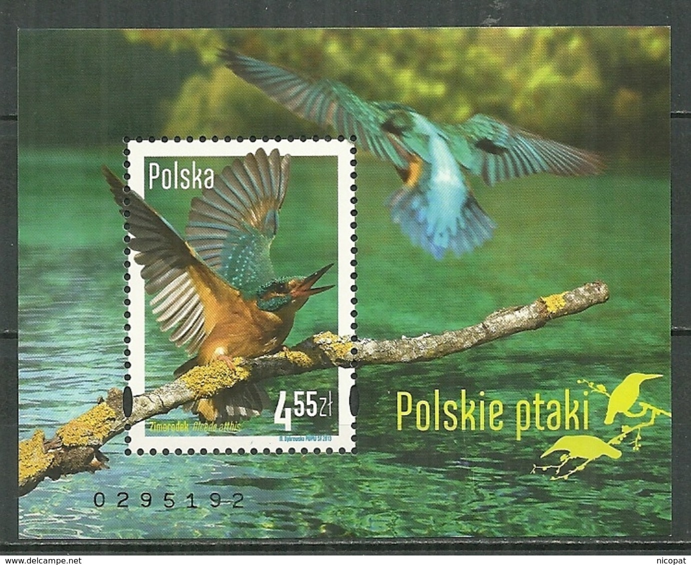 POLAND MNH ** Bloc 204 Oiseau Faune Martin Pêcheur Bird - Blocks & Kleinbögen