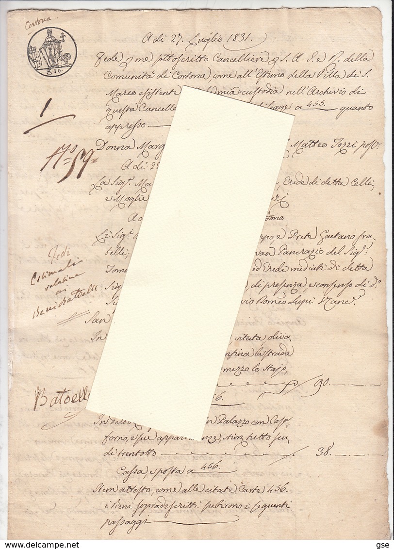 1831 - Atto Di Cancelleria - Cortona - Manuscripten