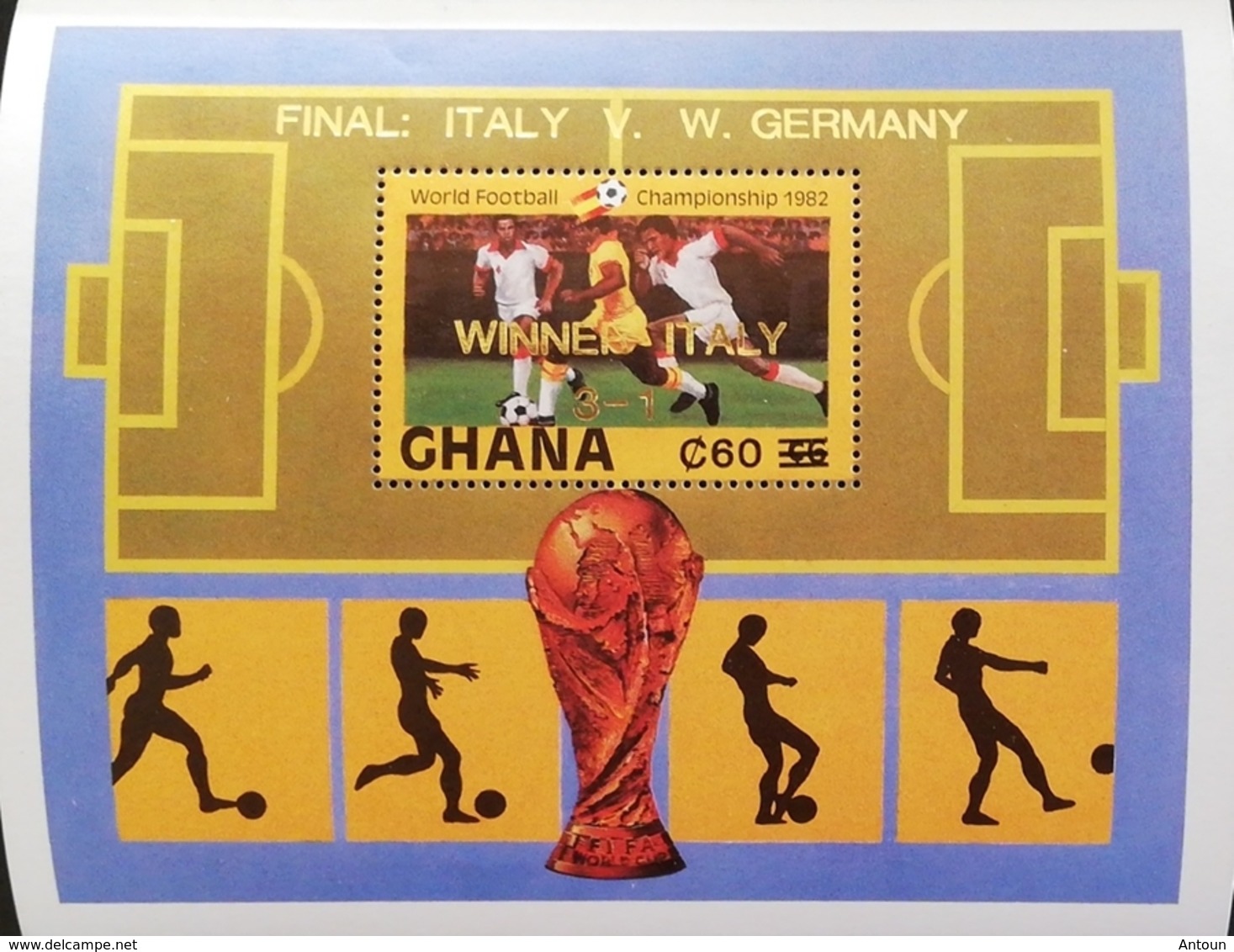 Ghana 1982 World Cup Espana "82 Winner Surcharged S/S POSTAGE FEE TO BE ADDED ON ALL ITEMS - Ghana (1957-...)