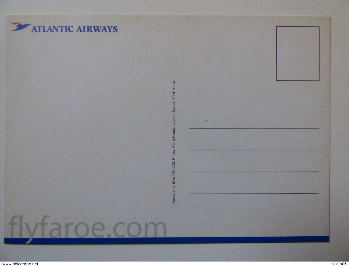 AIRLINE ISSUE / CARTE COMPAGNIE      ATLANTIC AIRWAYS  BA 146 - 1946-....: Moderne