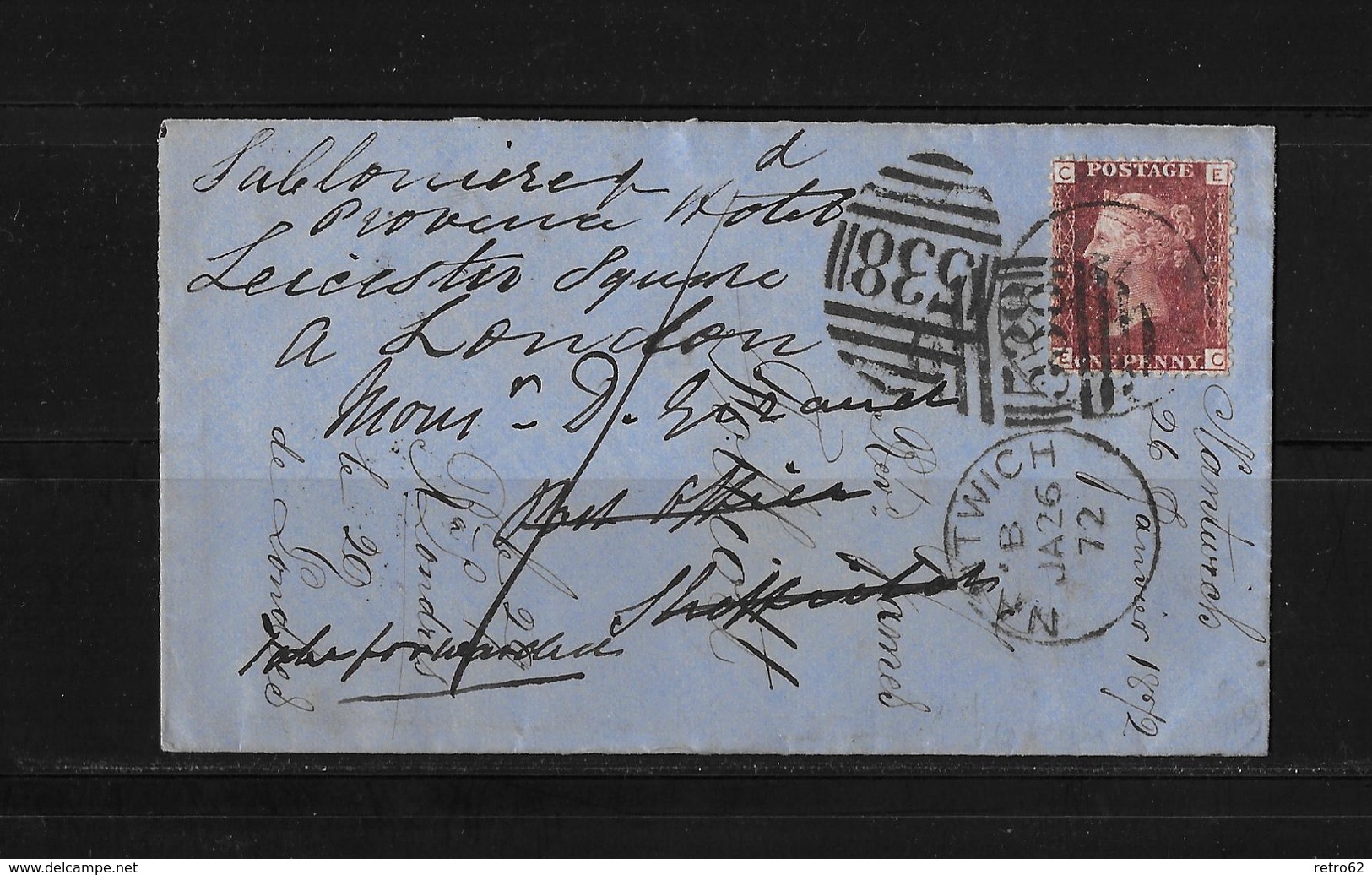 Großbritannien Brief Nantwich Sheffield London 1872 - Covers & Documents