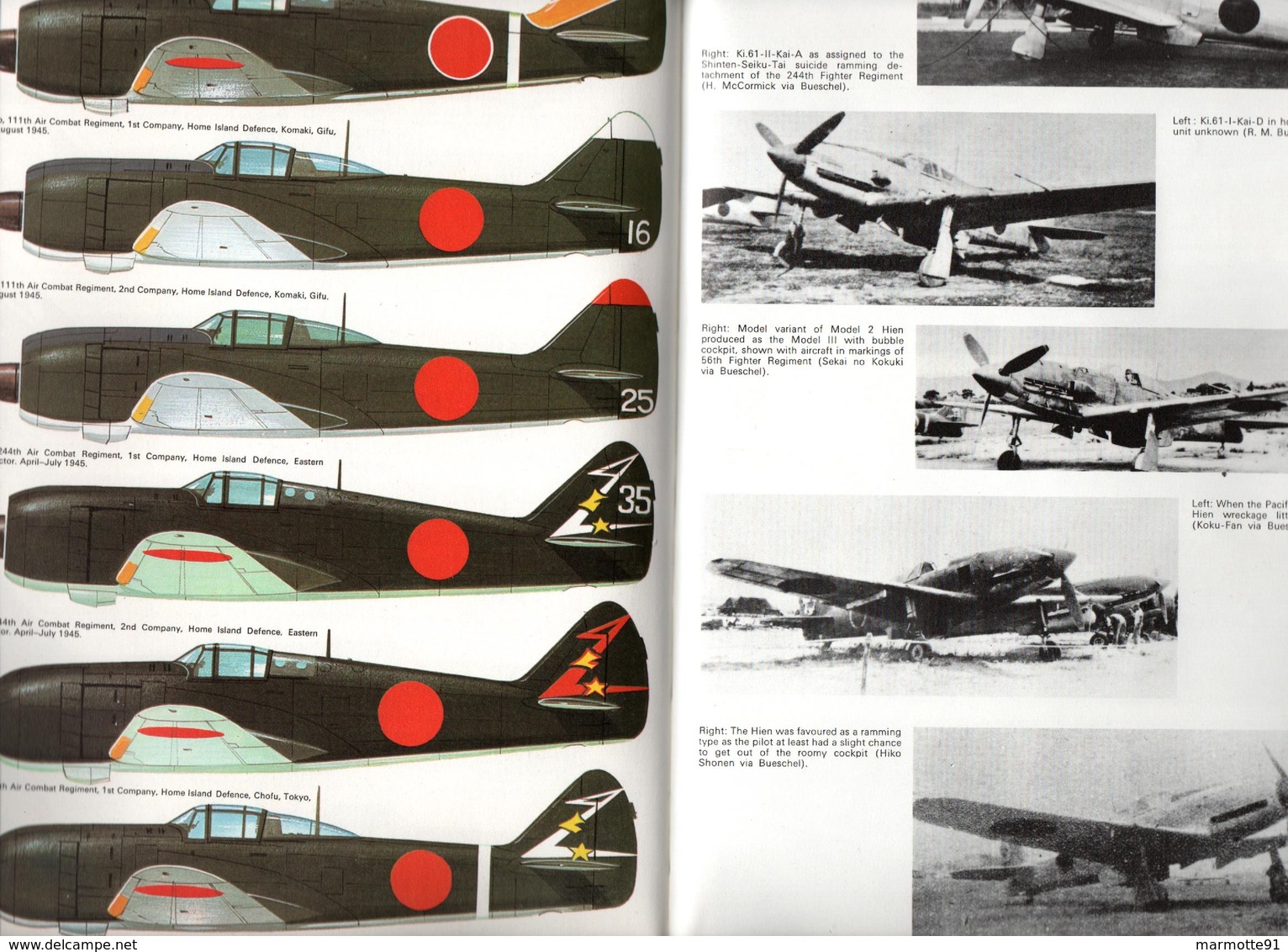 JAPANESE ARMY FIGHTER AIR FORCE KAWASAKI KI61 AVIATION CHASSE ARMEE AIR JAPON - Aviation