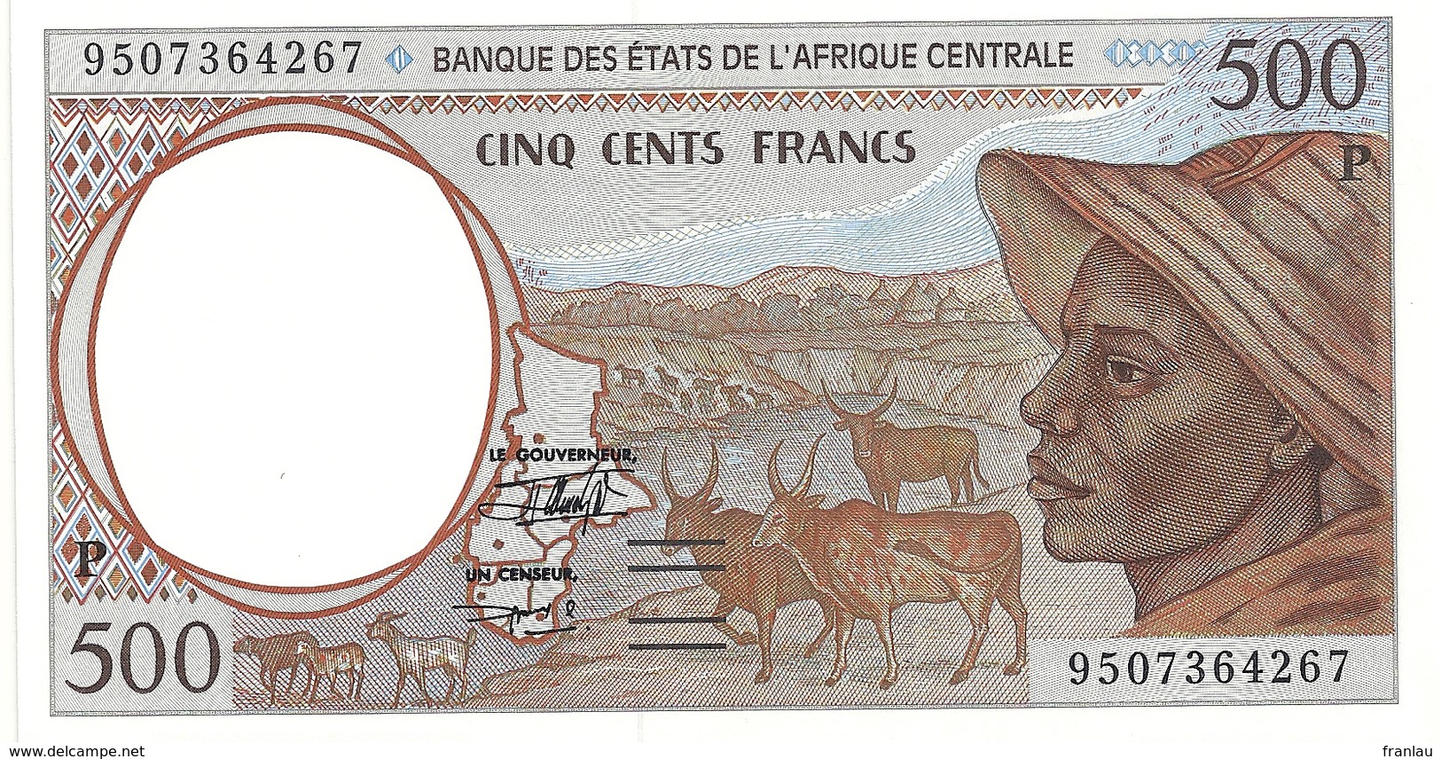 Tchad Afrique Centrale 500 Francs Unc  Non Daté - Tchad