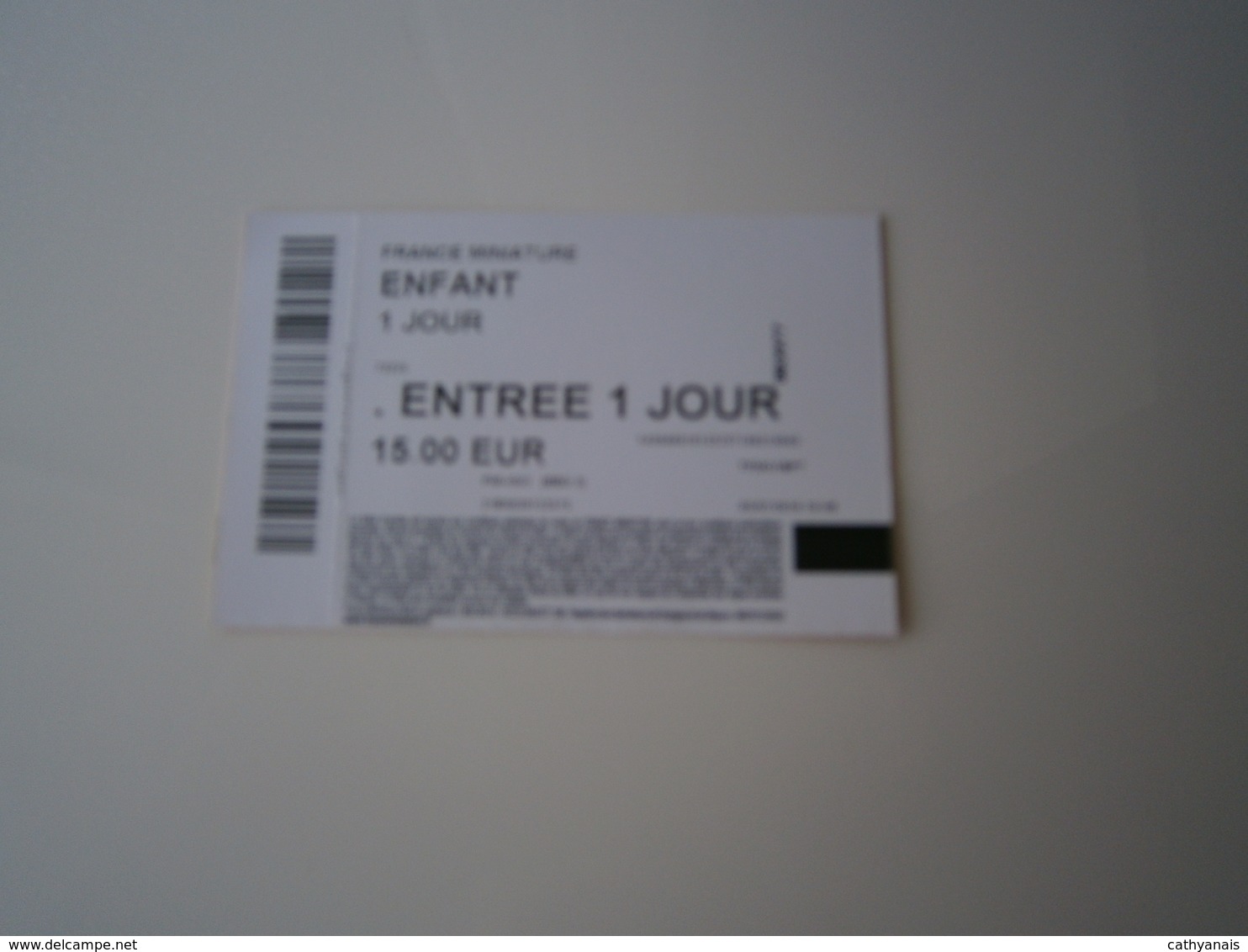 78 - TICKET ENFANT -  ENTREE 1 JOUR * FRANCE MINIATURE - ELANCOURT *  5 JUILLET 2016 - Tickets - Entradas