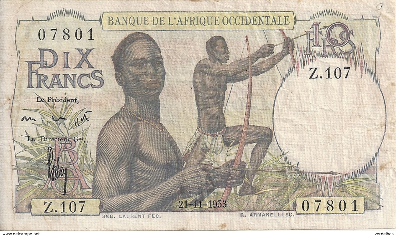 AFRIQUE OCCIDENTALE 10 FRANCS 1953 VF P 37 - Autres - Afrique