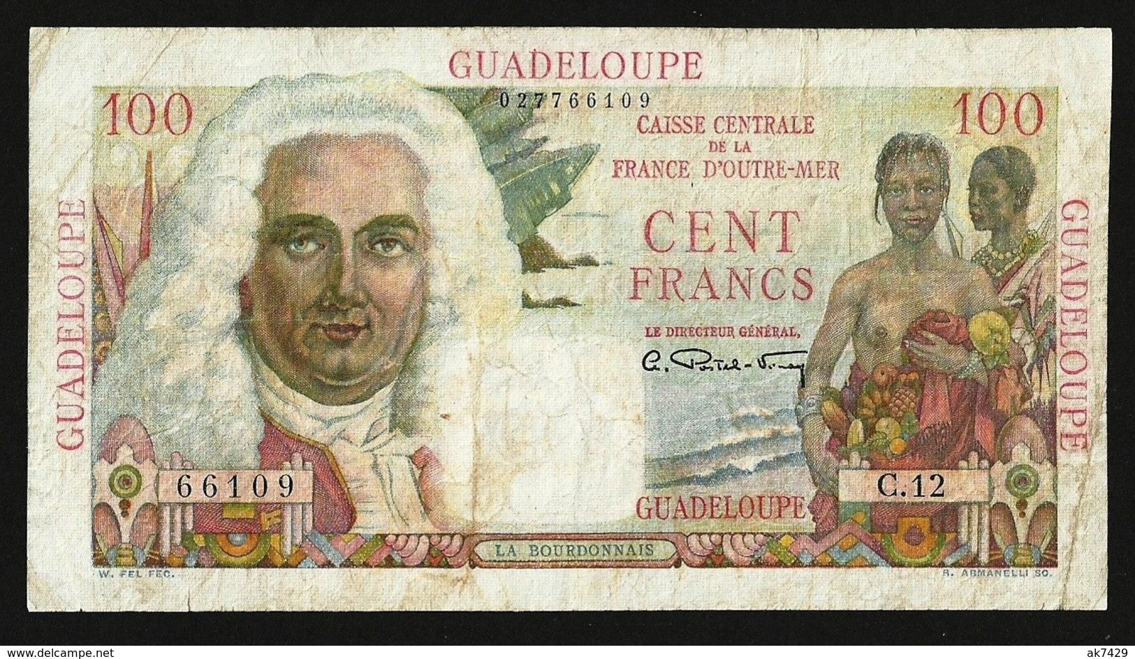 GUADELOUPE 100 FRANCS (1947-49) P-35 VF - Altri – America