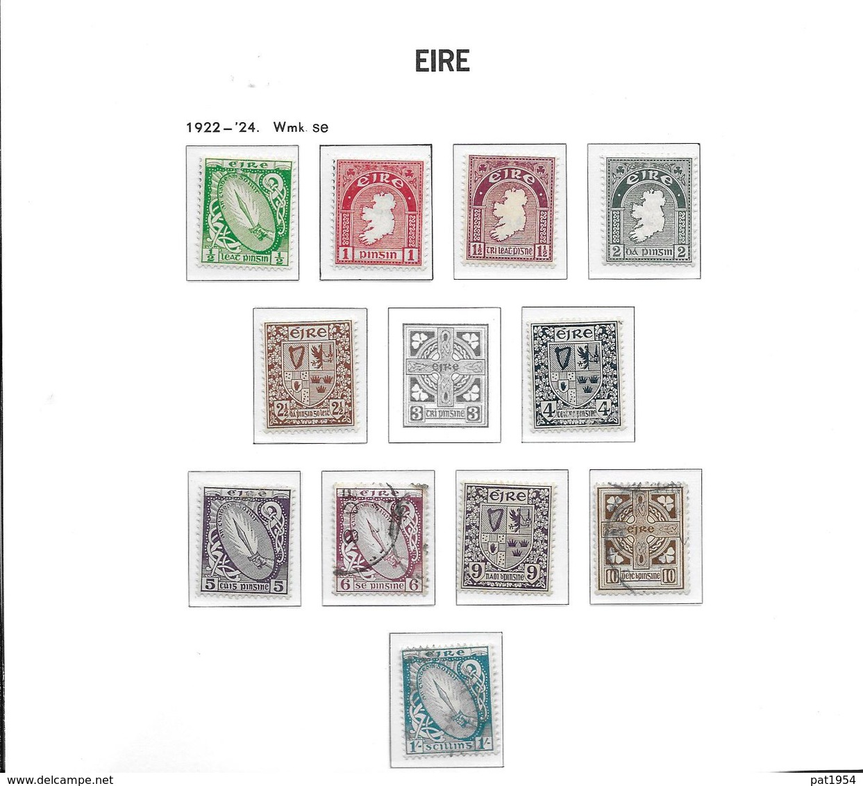 Irlande 1922-24 N° 40/51 Neufs *. MH Sf N° 45 Série Courante Surchargés Cote 86 Euros - Unused Stamps