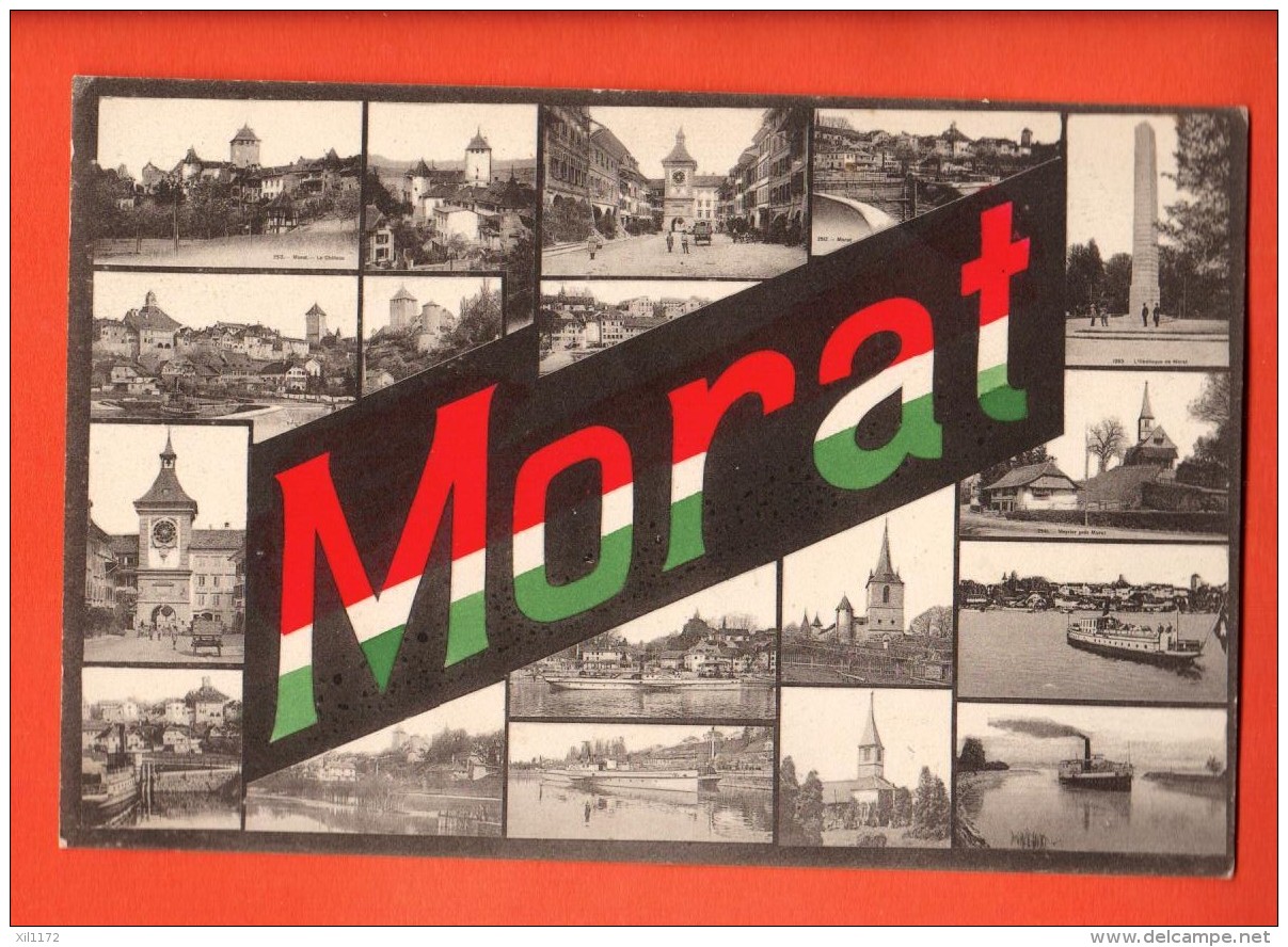 DA11-09  Multivues De Morat. Circulé En 1921. Phototypie 2516 - Morat