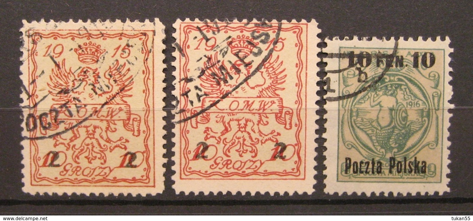Polen Lokale Postgebiete 1915 - 1923 Mi.Nr.7a,3 Gestempelt     (B378) - Oblitérés