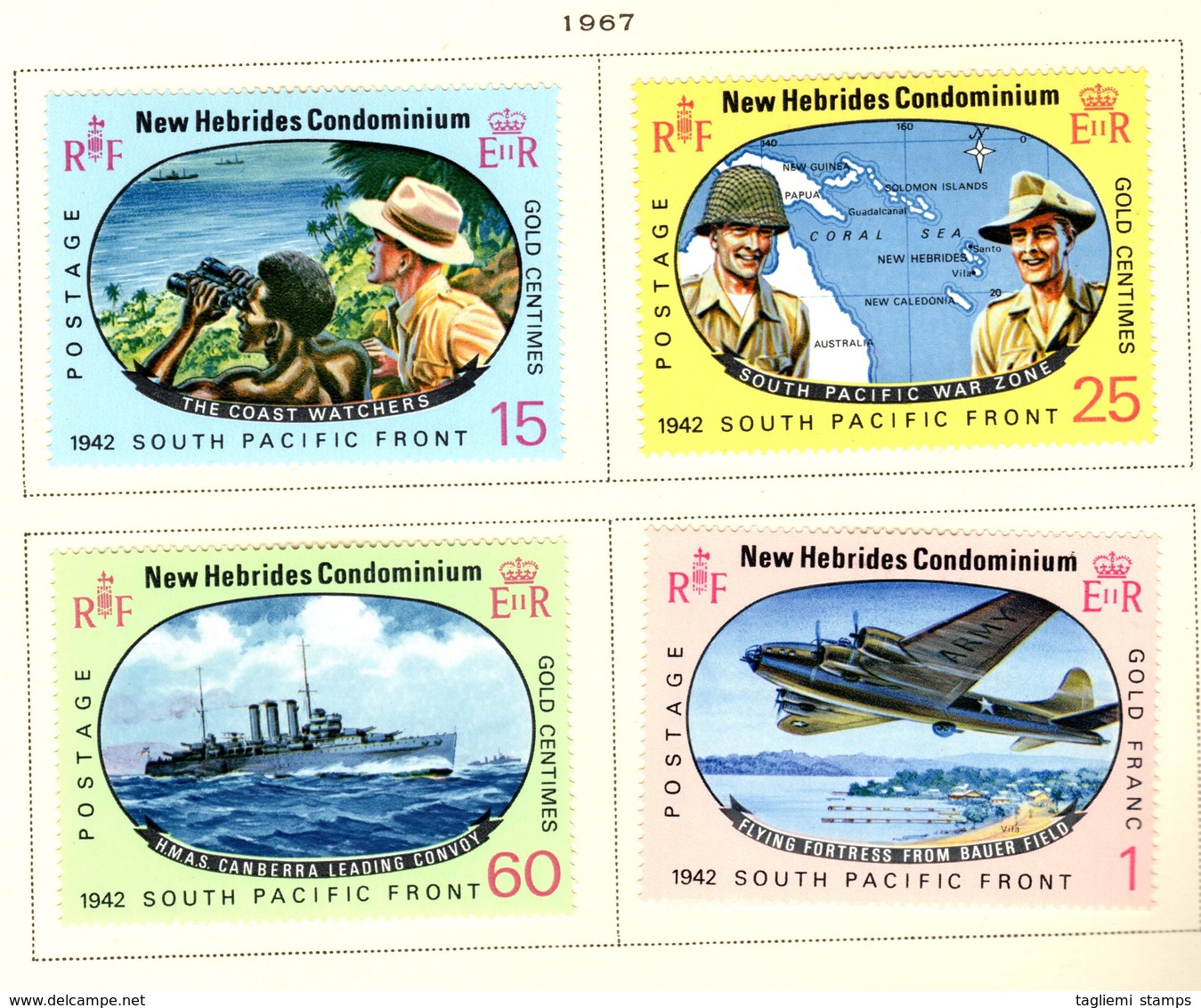 New Hebrides, 1966, SG 125 - 128, Complete Set Of 3, Mint Hinged - Unused Stamps