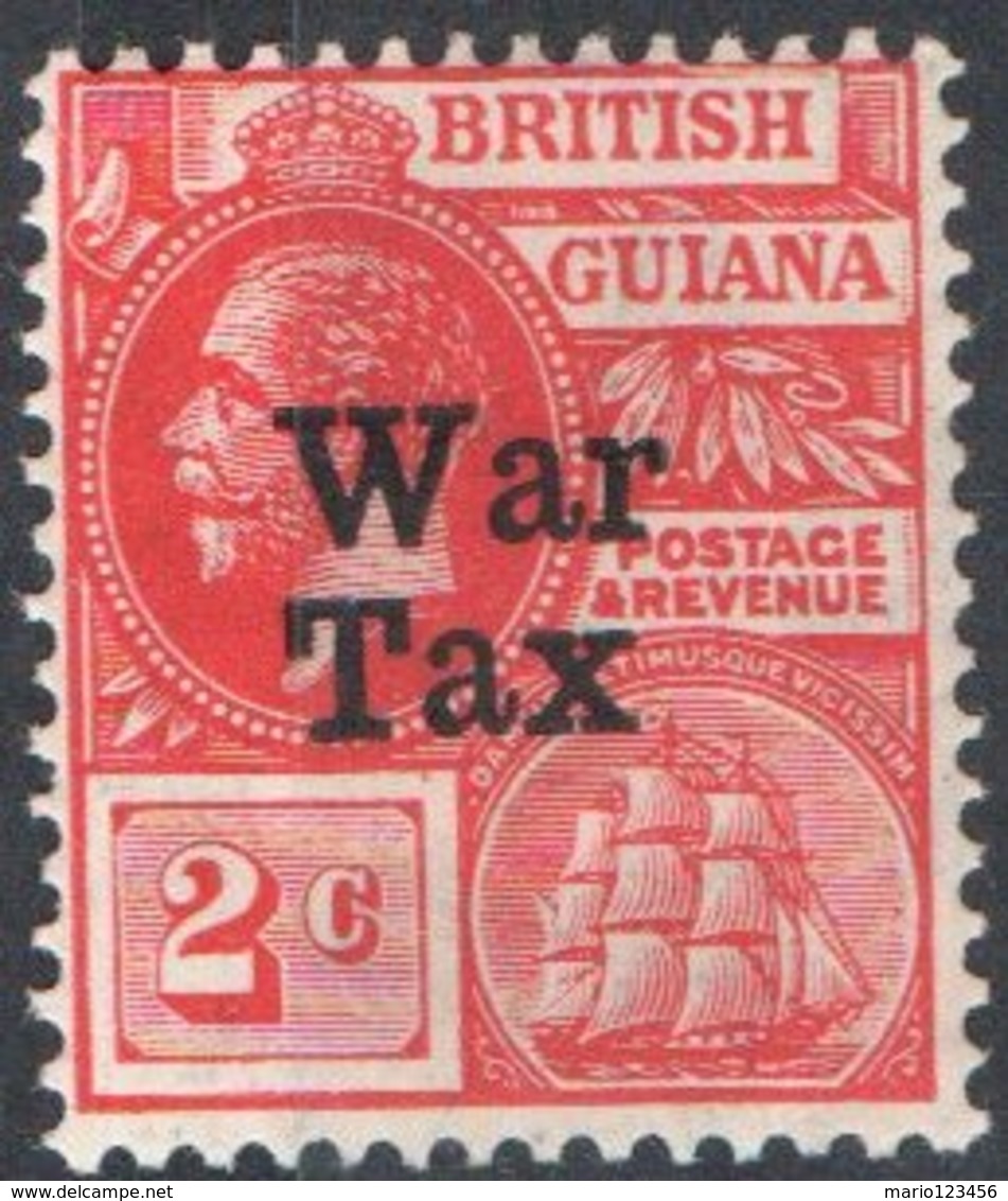 GUIANA BRITANNICA, BRITISH GUIANA, RE GIORGIO VI, TASSA DI GUERRA, 1918, FRANCOBOLLO NUOVO (MLH*) YT 271    Scott MR1 - Guyana Britannica (...-1966)