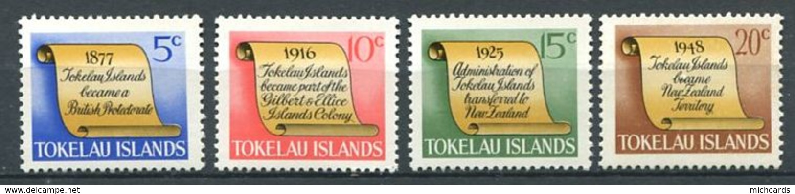 237 TOKELAU 1969 - Yvert 16/19 - Parchemin Historique - Neuf **(MNH) Sans Trace De Charniere - Tokelau