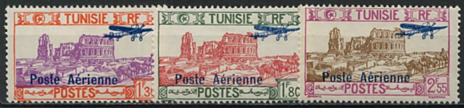 Tunisie, PA N° 07 à N° 09** Y Et T, 7 / 9 - Aéreo